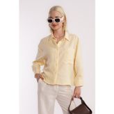 Sarı Çizgili Oversize Kadın Gömlek MG2093