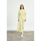 Sarı Poplin Trenç Elbise - 40 - 42