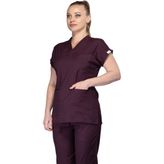 Sarıçiyil Tekstil V Yaka Mor Hastane Forması(Kadın Tek Üst) - XS