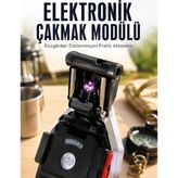 Şarjlı Çalışan El Feneri Elektronik Çakmak Emniyet Kemeri Kesici ve Tornavida Uçlu - Bayi Dep - ,