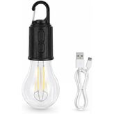 Şarjlı Kamp Ampulü Usb Type-C Girişli Asılabilir Led Ampul 3 Modlu Işık Gün Işığı Kamp Lambası Taşınabilir Acil Durum Işığı Kancalı Ampul Outdoor Kamp Aydınlatma