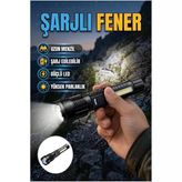 Şarjlı Led El Feneri Uzun Menzilli Güçlü Aydınlatma Kamp Ve Acil Durum Kullanımı