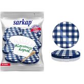 Sarkap Hijyenik Paketli 10 Adet Kavanoz Kapağı - Lacivert Kuşak Ekose - 82mm