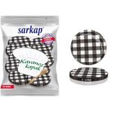 Sarkap Kavanoz Kapağı, 82mm, Hava Geçirmez, Sızdırmaz, Konserve için Uygun, 10'lu Paket (Siyah Ekose)