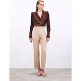 Sateen Aksesuar Detaylı Pantolon - Camel - 36