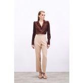 Sateen Aksesuar Detaylı Pantolon - Camel