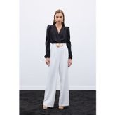Sateen Aksesuarlı Pantolon - Ekru