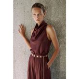 Sateen Aura Bluz - Bordo