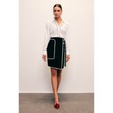 Sateen Detaylı Mini Etek - Siyah - 36