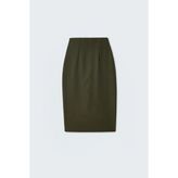 Sateen Düz Kalem Etek - Haki - 38