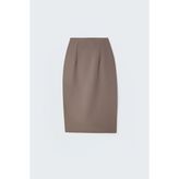 Sateen Düz Kalem Etek - Vizon - 36