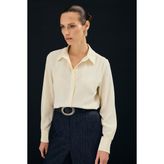 Sateen Düz Klasik Gömlek - Sarı - 36