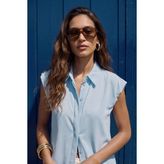 Sateen Kadın Kol Detaylı Gömlek 2230-2222 - 42 - Sarı