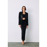 Sateen Karolin Midi Etek - Siyah - 38