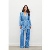Sateen Kemerli Payet Pantolon - İndigo