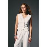 Sateen Klasik Kısa Yelek - Ekru - 38