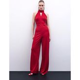 Sateen Kolsuz Parlak Tulum - Kırmızı