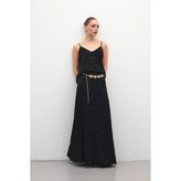 Sateen Lior Uzun Etek - Siyah - 36