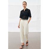 Sateen Talia Havuç Pantolon - Ekru