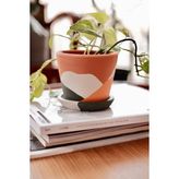 Savana Saksı+Tabak • Abstract Yeşil Sarı (Küçük)