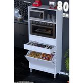 Saye 80 cm Fırın Dolabı 2 Göz Sepetli Çok Amaçlı Mutfak Kiler Banyo Kirli Çamaşır Dolabı 80x181x32cm