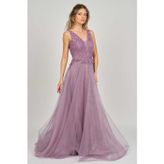 Saygın 0991377 Lila Kadın Abiye Elbise