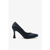 SAYL Zelor Lacivert Hakiki Deri Stiletto