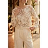 SAYZEN DANTEL İŞLEME CROP BLUZ
