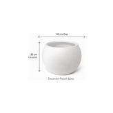 SBN - Store Prime Modern Iç ve Dış Mekan 40X30 cm Beyaz Plastik Dekoratif Yuvarlak Saksı