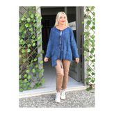 Sc2325 Yıkamalı Triko Ceket Lacivert