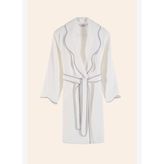 Scallop %100 Pamuk Kadın Bornoz Ecru+Stone Gray