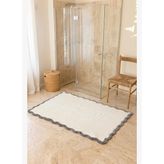 Scallop Tekli Bambu Banyo Paspası 100x150 Cm Gri