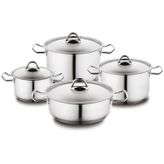 Schafer Flat Inox 8 Parça Çelik Tencere Seti