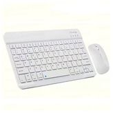 Schitec Bluetooth Klavye + 2,4 Ghz+Bluetooth Mouse Seti Type-C Şarjlı Beyaz