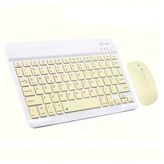 Schitec Bluetooth Klavye + 2,4 Ghz+Bluetooth Mouse Seti Type-C Şarjlı Sarı