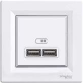 Schneider EPH2700221 Beyaz Asfora 2.1A 2'li Usb Priz