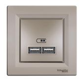 Schneider EPH2700269 2'li Asfora Bronz 2.1A Usb Priz