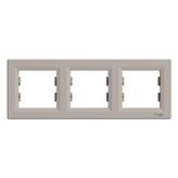 Schneider EPH5800369 Asfora Bronz 3'lü Yatay Çerçeve