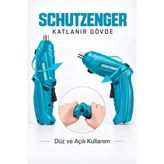 SCHUTZENGER Katlanır Şarjlı Tornavida Vidalama Seti USB Şarjlı Uç Setli Şarjlı Vidalama Mavi 702