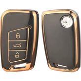 Seat Ateca Siyah-Gold Anahtar Kılıfı