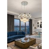 SEBA AYDINLATMA LED AVİZE GALAXY 4LÜ KROM AVİZE DIAMOND SERİ