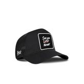 See You Later Never Logolu Siyah Trucker Şapka