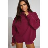 Seeh Bordo Kapüşonlu Kadın Sweatshirt SH264