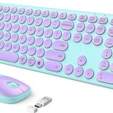 Seenda Kablosuz Klavye ve Mouse, USB ve Type-C - Mor/Yeşil