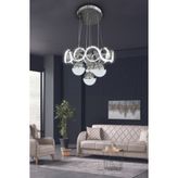 Sefa 4 Toplu Modern Sarkıt LED Avize - Krom - 1