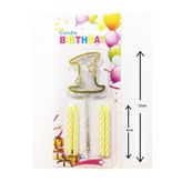 Şeffaf 1 Rakam Gold Mum 12Cm