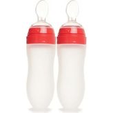 Şeffaf Silikon Kaşıklı Biberon 120ML 6 Ay 2'li Set - Antrasit