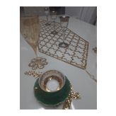 SEHARA 1 Adet/ 100x33cm/masa Runnerı/simli Gold/ışıltılı (4 PARÇA KAHVE SUNUMLUĞU HEDİYELİ)