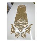 SEHARA Runner/masa Ranırı/120cmx30cm/ışıltılı Lux/simli Gold/4 Parça Kahve Sunumluğu Hediye/