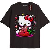 Şeker Çilek Hello Kitty - Siyah - XL